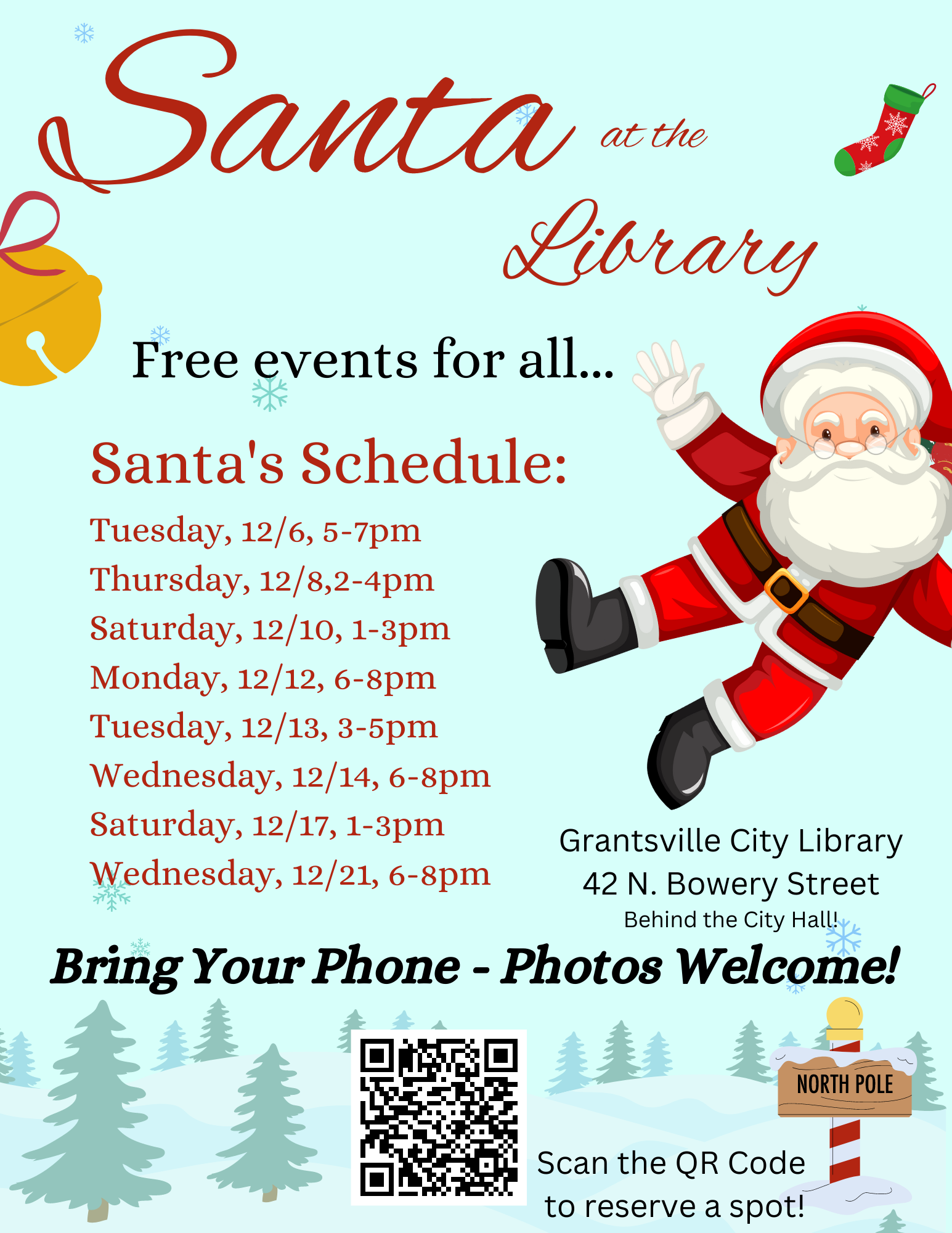 Santa visits at the Library